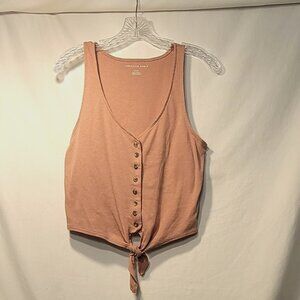 American Eagle | Womens Button-Up Knot Tank Size S - Dusty Rose Pink